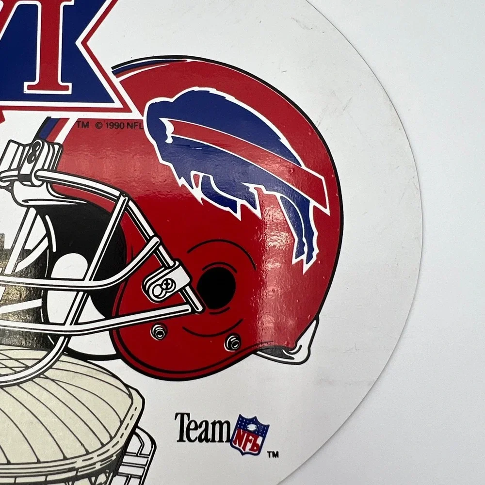 Vintage Super Bowl XXVI Large Magnet Washington Redskins vs Buffalo Bills 1992